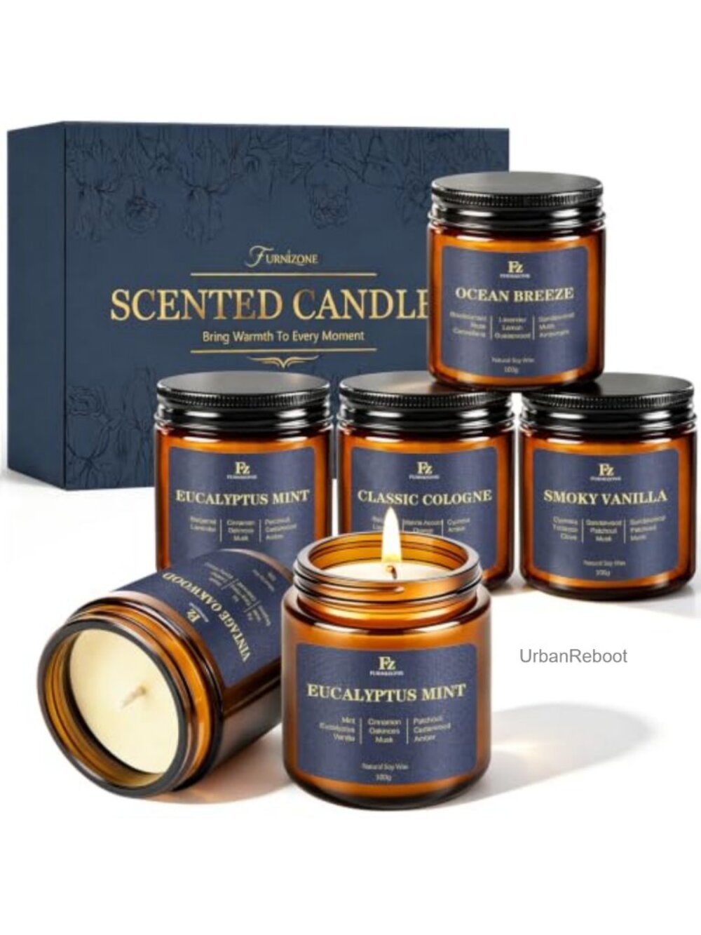 Soy Wax Scented Candle Set 6 Pack Aromatherapy Home Fragrance Gift